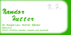 nandor hutter business card